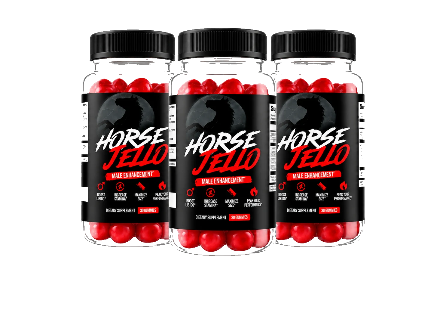 HorseJello three gummy bottles